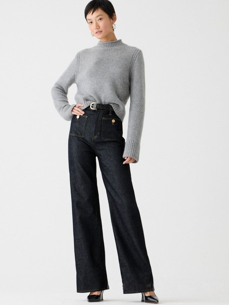 Accented Pocket Palazzo Jeans